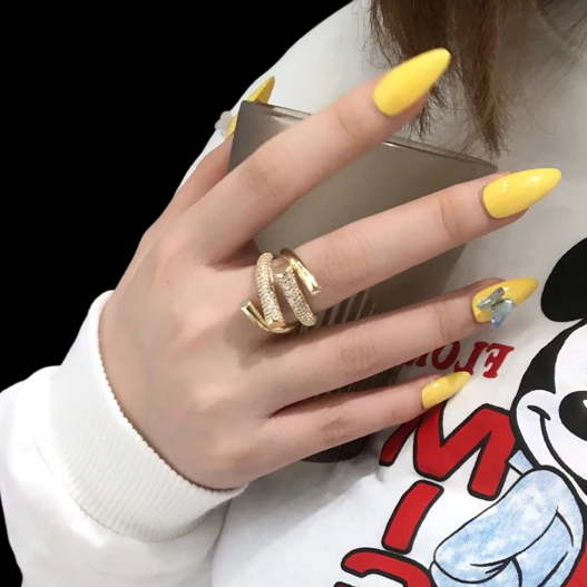 Anel Ajustável Feminino Entrelaçado Cravejado de Zircônias